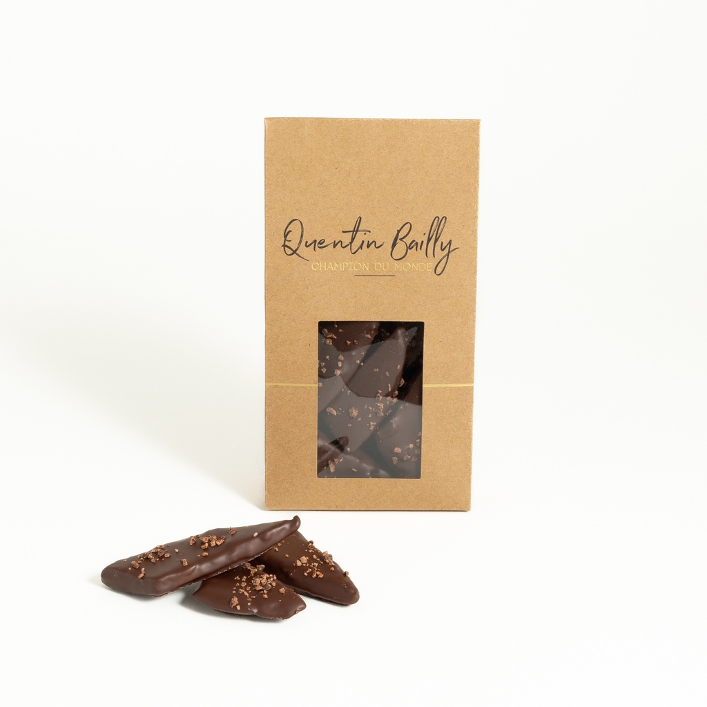 Ecorces d'oranges confites au chocolat noir QB