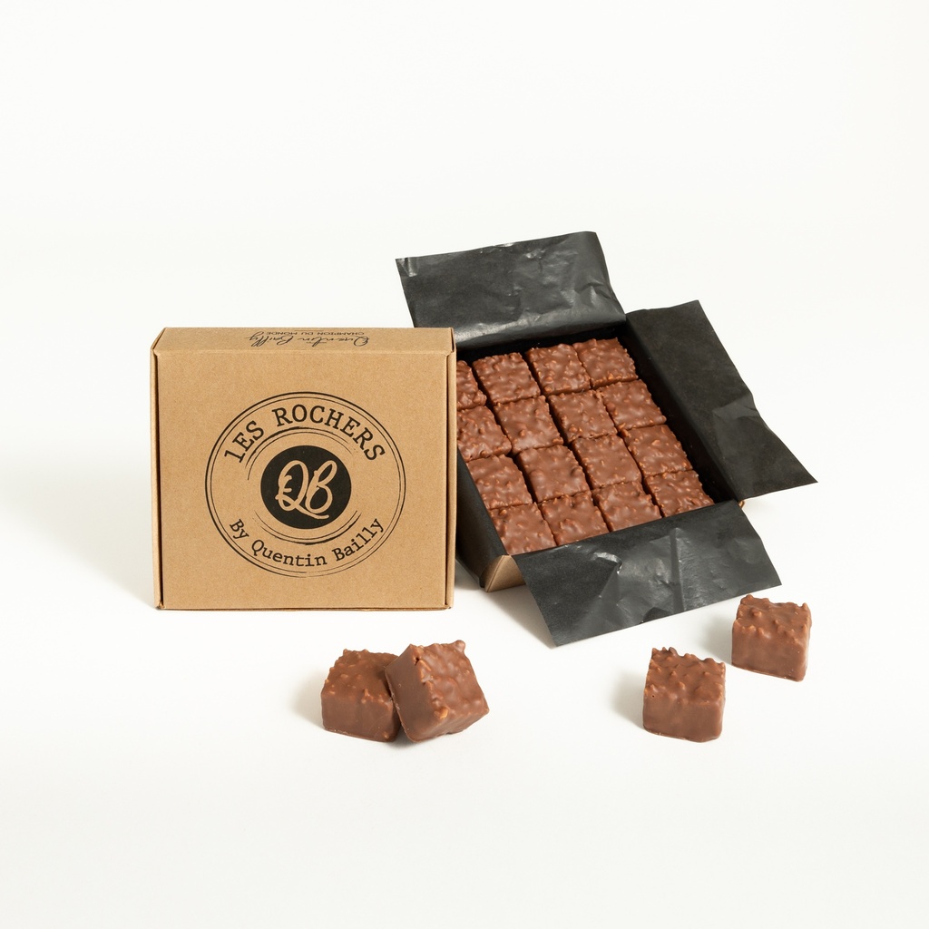 Boite de 16 rochers lait 40% de cacao minimum QB