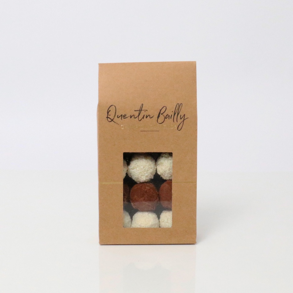 Sachet de 15 truffes mix vanille/caramel beurre salé/exotique QB