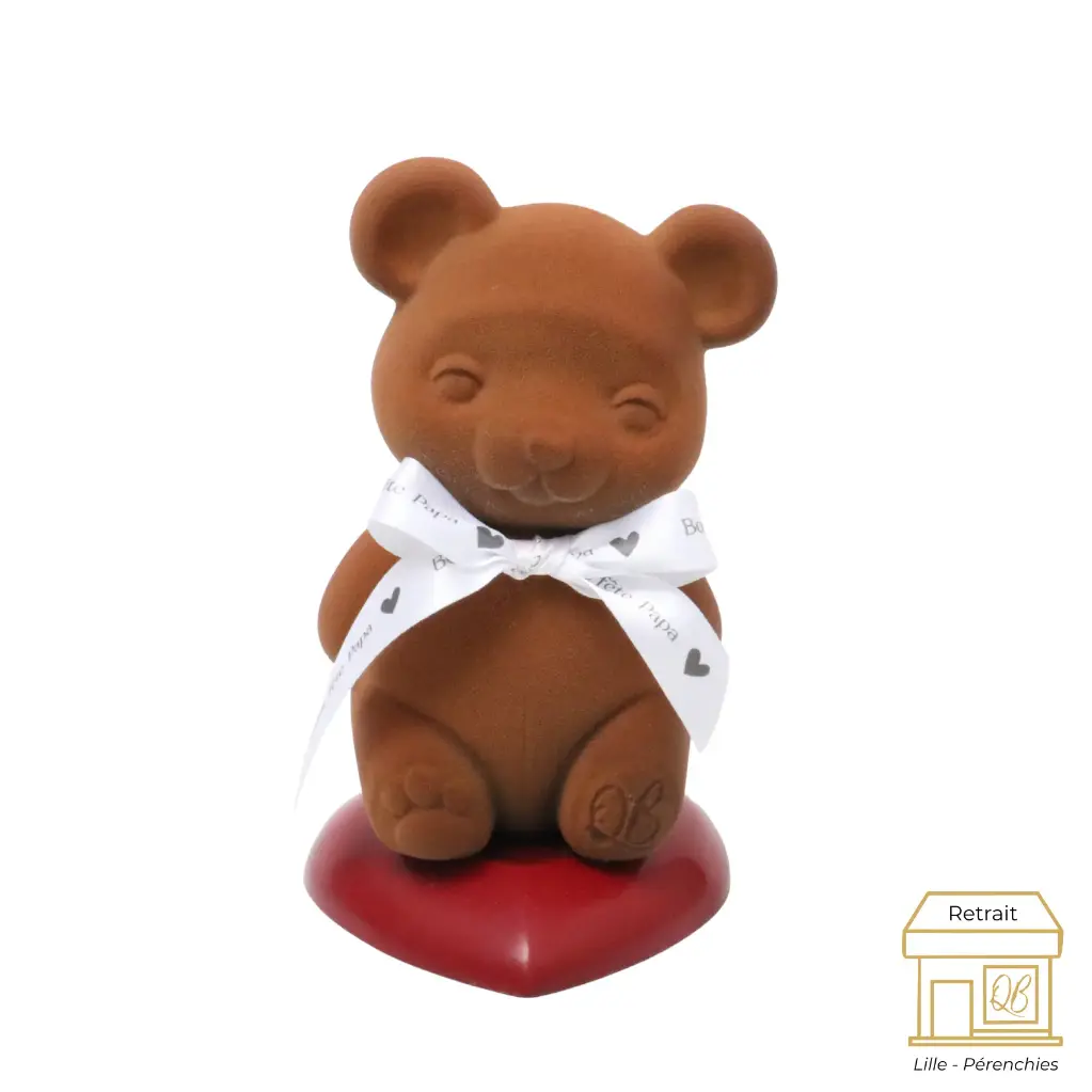 L'ourson mignon pour la fête des mères en chocolat noir 66% de cacao QB