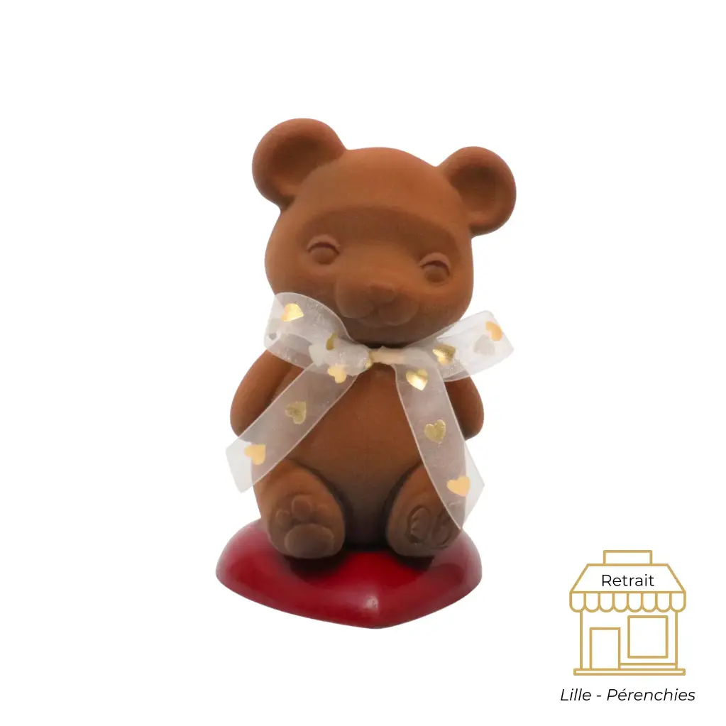 L'ourson mignon pour la fête des mères en chocolat noir 66% de cacao QB