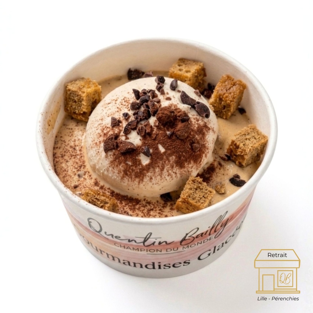 Crème glacée café façon Tiramisu pot individuel QB