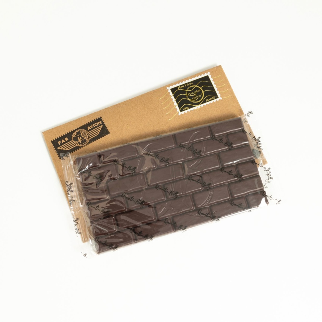 Tablette noir pure pâte de cacao Pérou QB