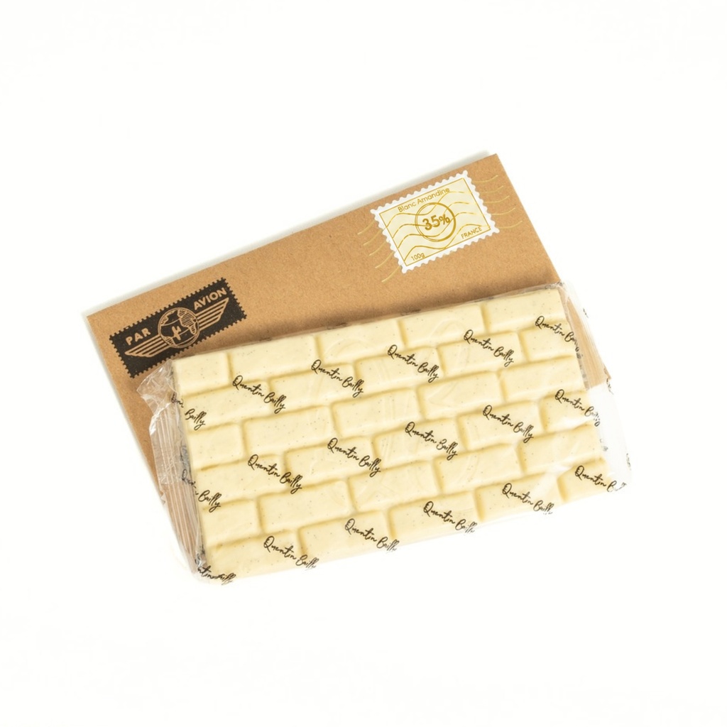 Tablette blanc 35% de cacao minimum et amandes effilées QB 