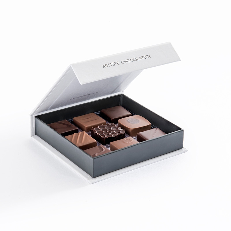 Coffret X9 ganaches noir et lait QB