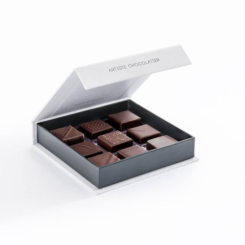 Coffret X9 pralinés et ganaches noir QB