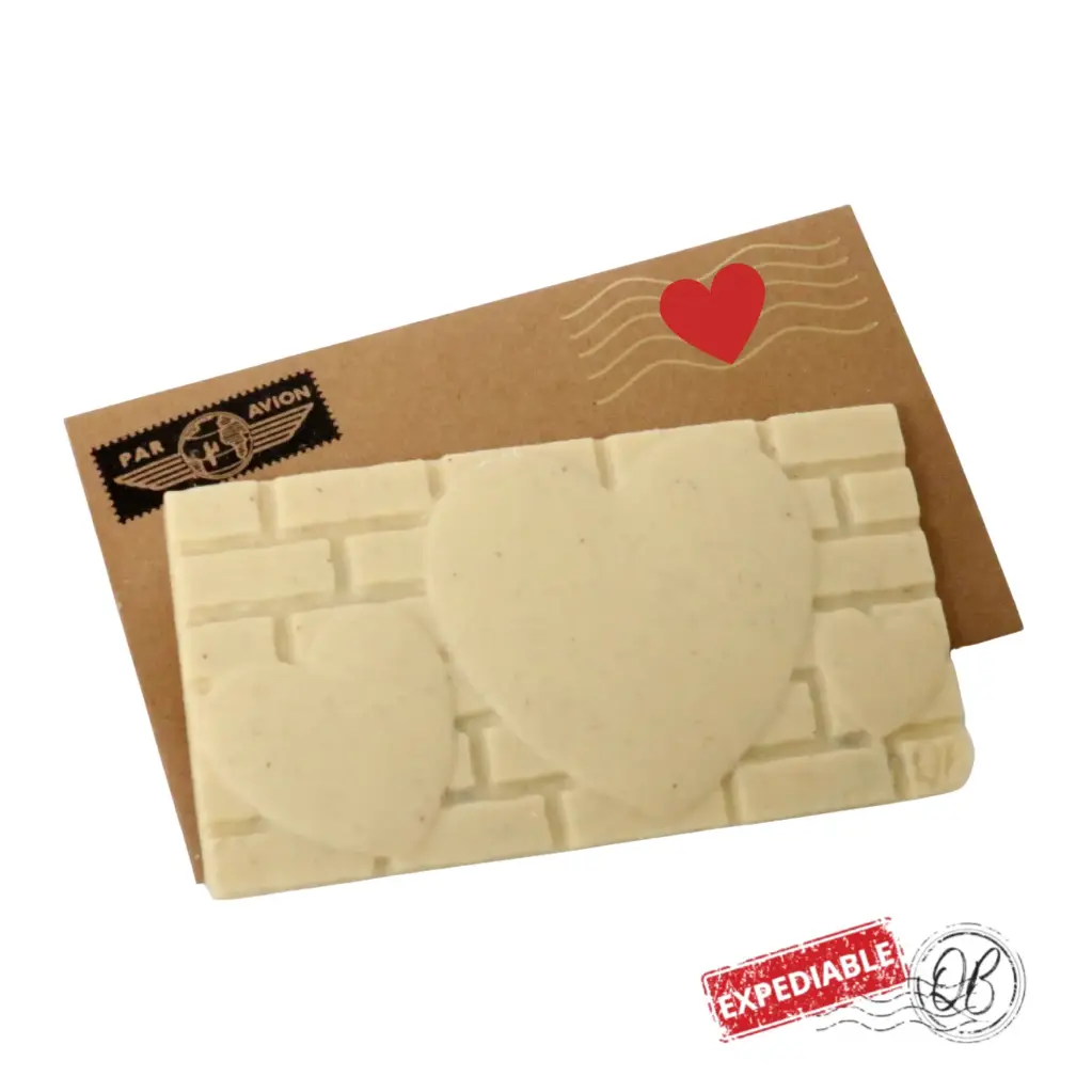 Tablette coeur blanc vanille perles craquantes QB