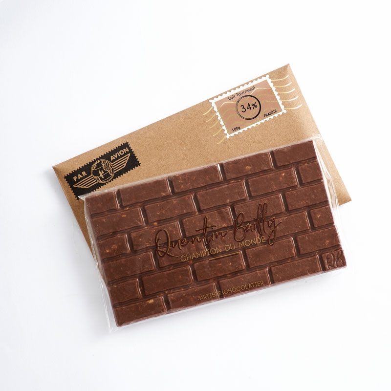 Tablette lait 34% de cacao et graines de tournesol caramélisées QB