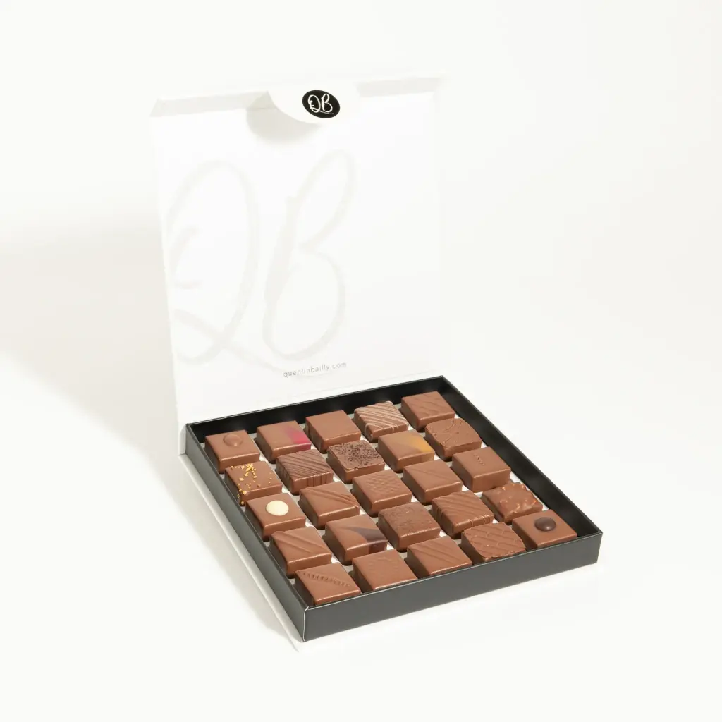 Coffret X25 pralinés et ganaches lait QB
