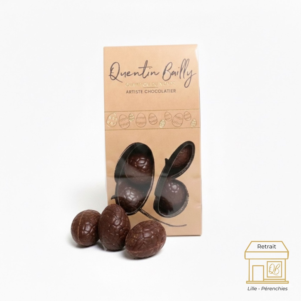 Sachet œufs praliné noir QB
