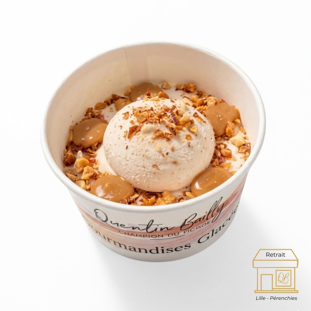 Crème glacée cacahuète pot individuel QB