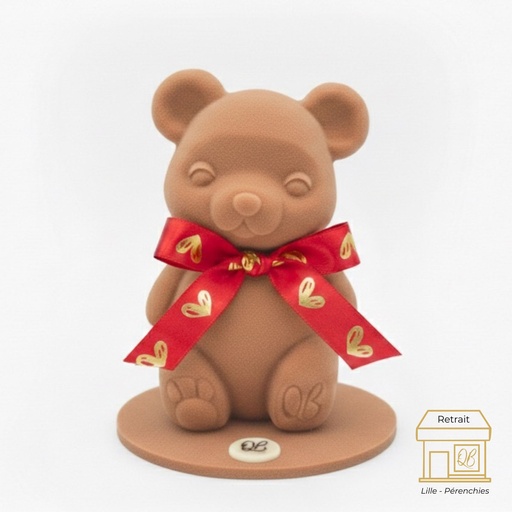 Ourson mignon chocolat au lait Saint Valentin QB 
