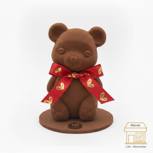 Ourson mignon chocolat noir Saint Valentin QB 