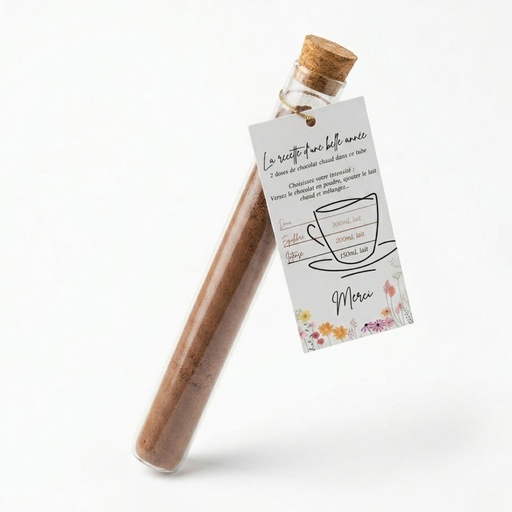 Tube de chocolat chaud en poudre Merci pour cette année QB