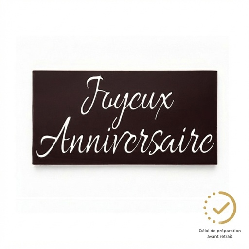 Plaque anniversaire Chocolat Noir QB