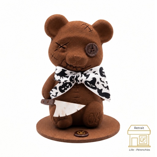Ourson mignon d'Halloween en chocolat noir QB