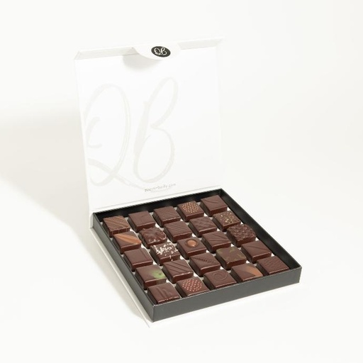 Coffret X25 pralinés et ganaches noir QB