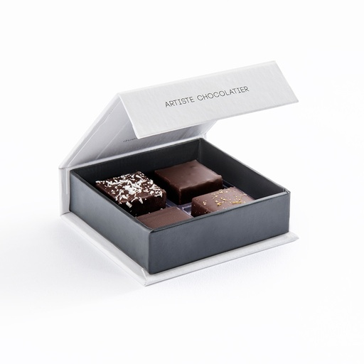 Coffret X4 pralinés et ganaches noir QB