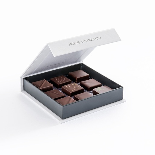 Coffret X9 pralinés et ganaches noir QB