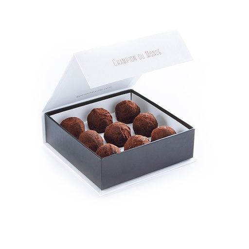 Coffret de 9 truffes caramel beurre salé et chocolat au lait QB