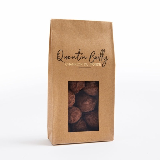 Sachet de 15 truffes Chocolat Noir Vanille QB