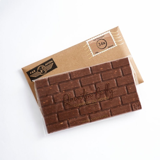 Tablette lait 34% de cacao et graines de tournesol caramélisées QB
