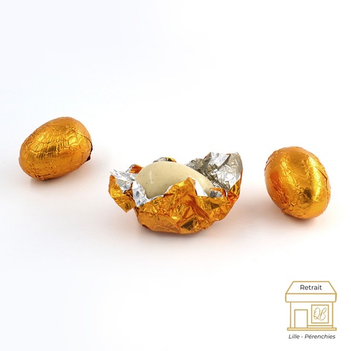 Œuf chocolat blanc individuel QB