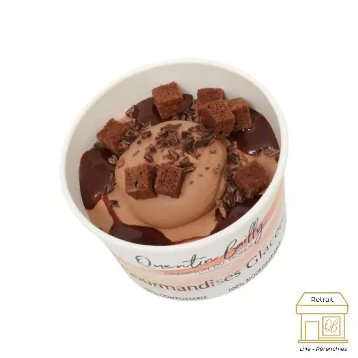 Glace au lait chocolat noir pot individuel QB