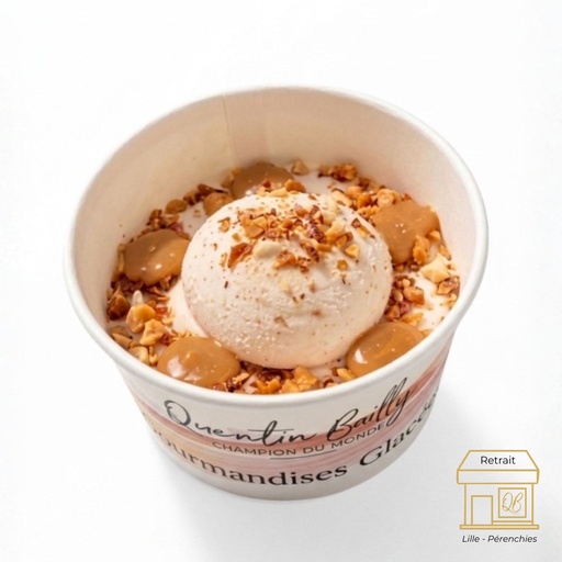 Crème glacée cacahuète pot individuel QB